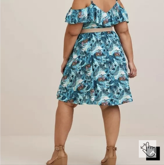 Torrid Disney Collab Encanto Cold Shoulder Colorful Sz. 1 1X 14-16 Dress NWT - Picture 7 of 16